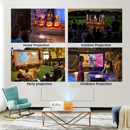 Experience Stunning Visuals with Our Native HD Mini Projector - Perfect for Home Theater and Mobile Screen Mirroring!