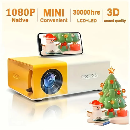 Experience Stunning Visuals with Our Native HD Mini Projector - Perfect for Home Theater and Mobile Screen Mirroring!