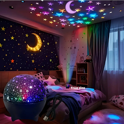 Transform Your Space with the RGB Night Lights LED Projector – Starry Moon Galaxy Projection Lamp for Kids' Rooms and Holiday Decor!