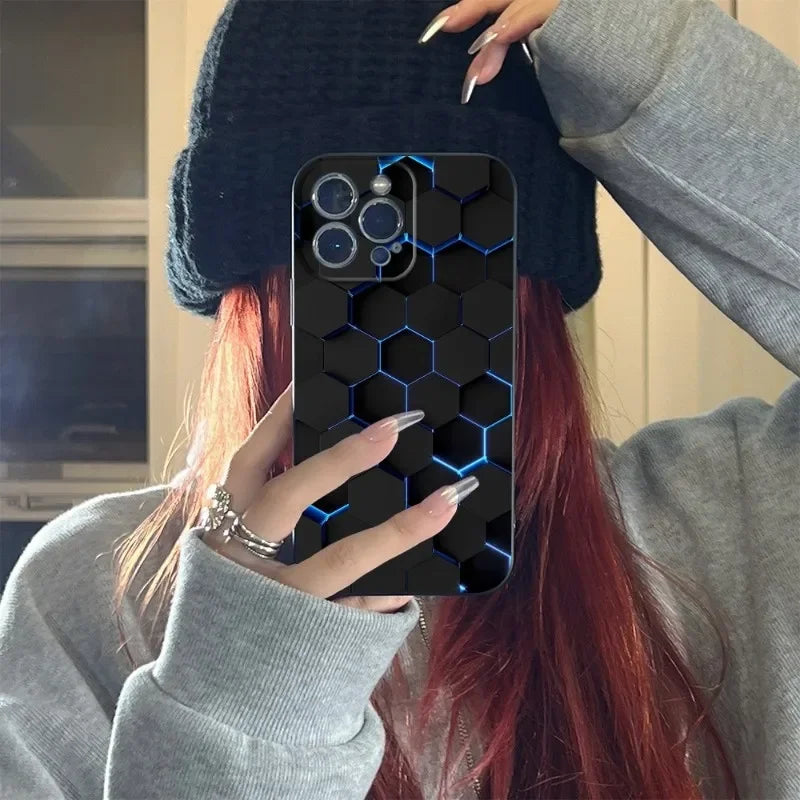 Stylish Car Carbon Fibre Full Coverage Phone Case for iPhone 17, 16 Pro, 15 Pro Max, 14 Pro, 12 Pro, and More - Premium Black TPU Protection