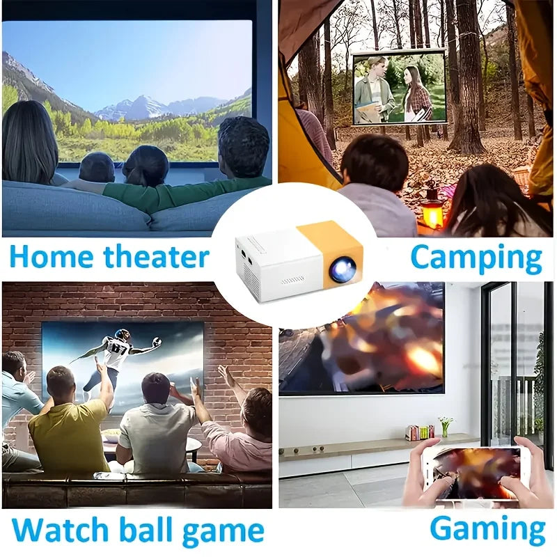 Experience Stunning Visuals with Our Native HD Mini Projector - Perfect for Home Theater and Mobile Screen Mirroring!