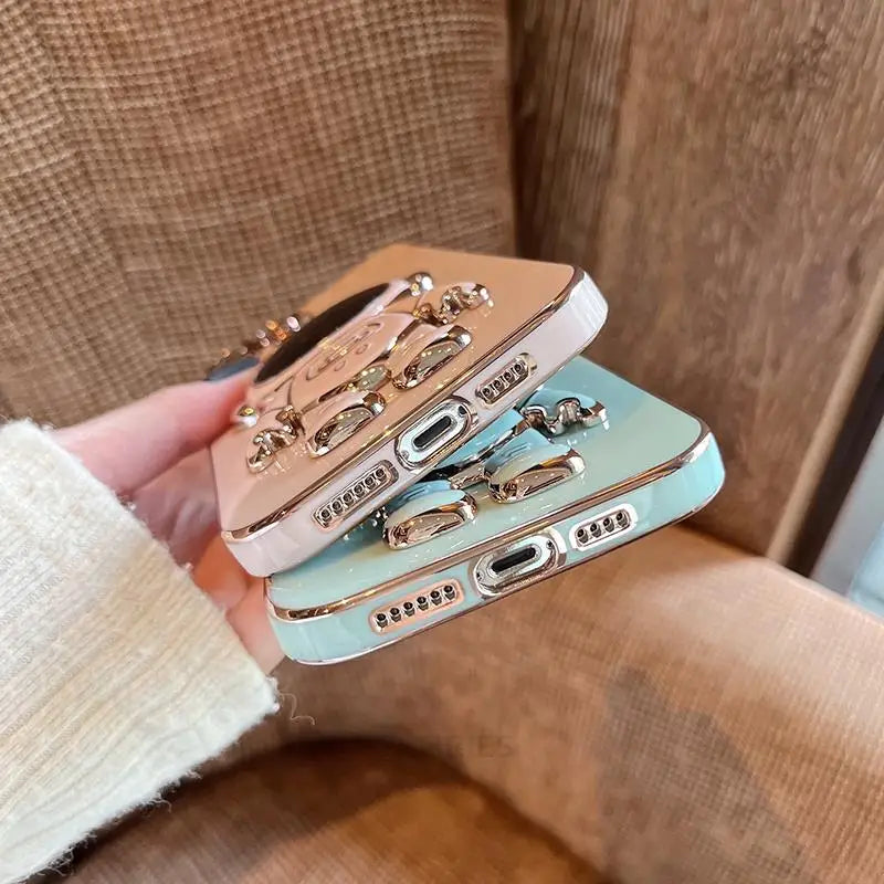 Stylish Astronaut Folding Holder Case for Samsung Galaxy A Series - Luxury Silicone Stand Cover with Full Camera Protection