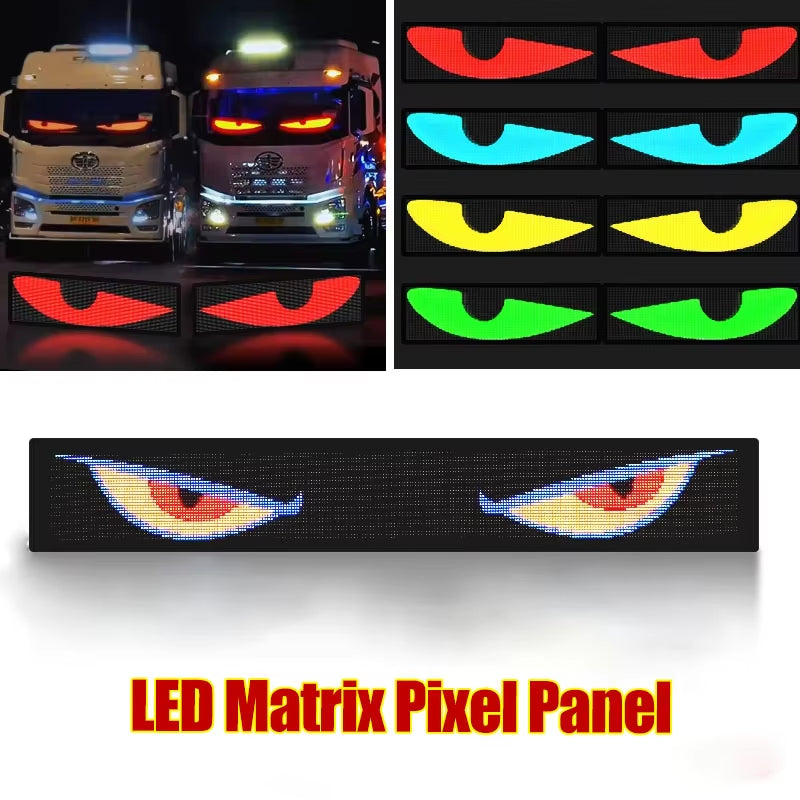 Transform Your Space with the RGB LED Car Sign - Programmable Bluetooth App-Controlled Matrix Panel for Creative Displays