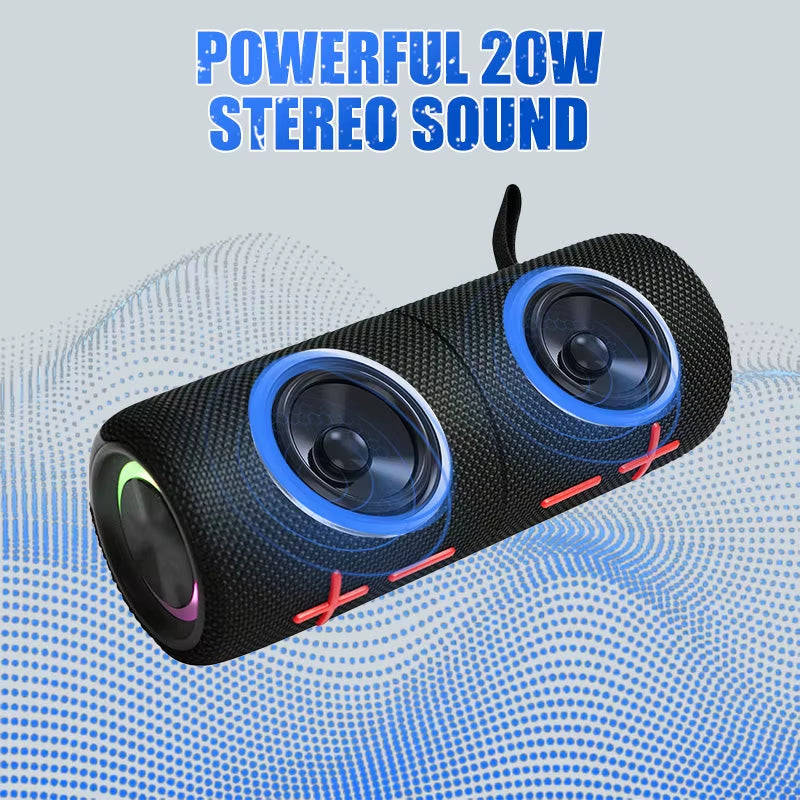 Experience Immersive Sound Anywhere with the 2-in-1 Magnetic Splittable Bluetooth Speaker - 20W Power, IPX6 Waterproof, and TWS Stereo
