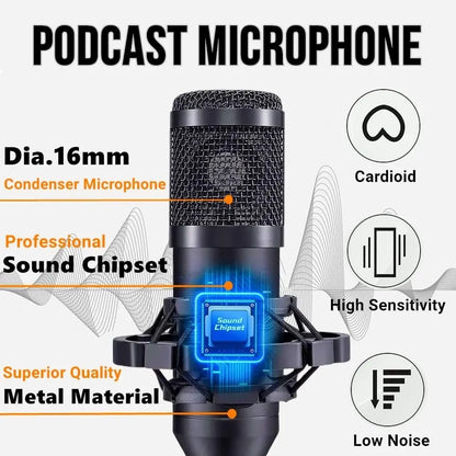 Ultimate Zealsound Podcast Equipment Bundle - Professional BM800 Microphone with V8S Voice Changer for Streaming, Recording, and Content Creation on PC, Mobile, TikTok, and YouTube