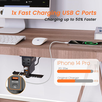 Ultimate Gaming Headphone Stand with Charging Station - Stylish Aluminum Hooks Holder with 3 USB Ports, AC Outlets, and Surge Protection for the Perfect Gaming Setup