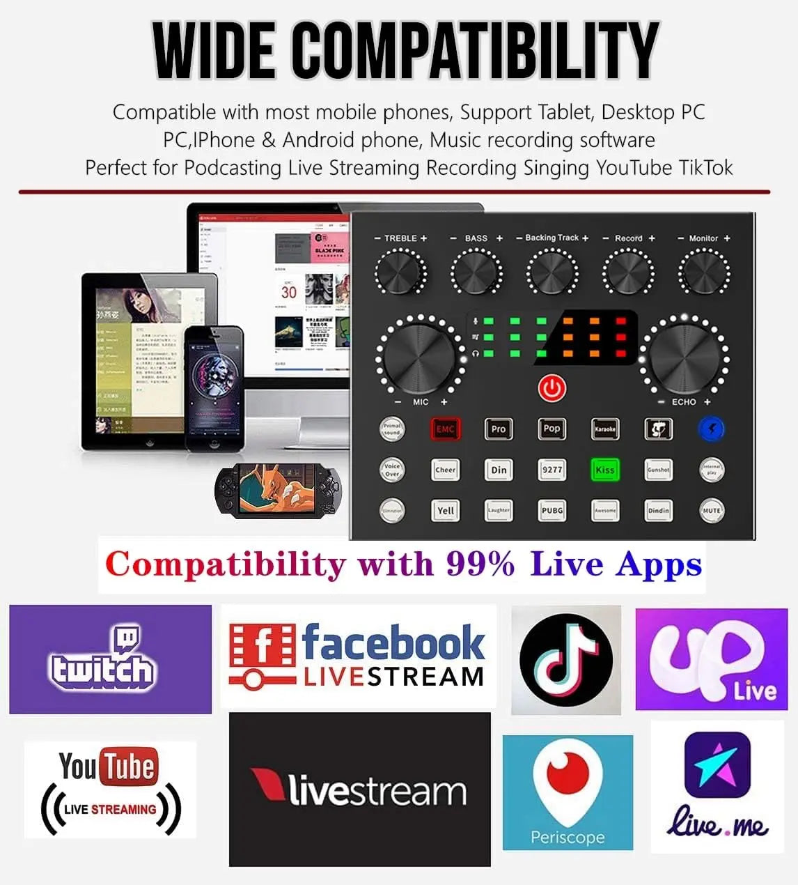 Ultimate Zealsound Podcast Equipment Bundle - Professional BM800 Microphone with V8S Voice Changer for Streaming, Recording, and Content Creation on PC, Mobile, TikTok, and YouTube
