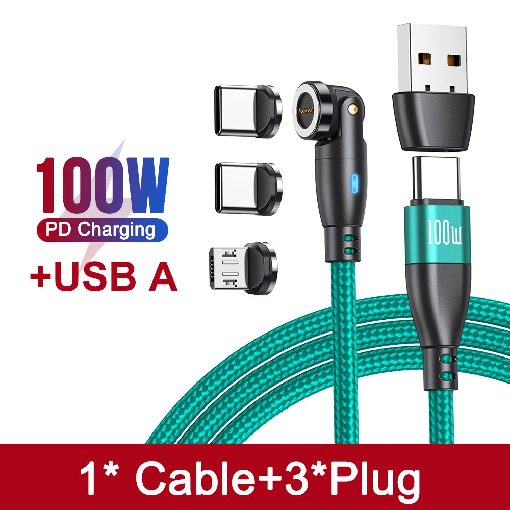 Experience Lightning-Fast Charging with the 100W Magnetic USB Type C Cable - Perfect for iPhone, Samsung, and MacBook!