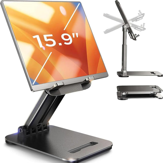Versatile Adjustable iPad Stand - Perfect Desk Accessory for Home, Office, and Travel