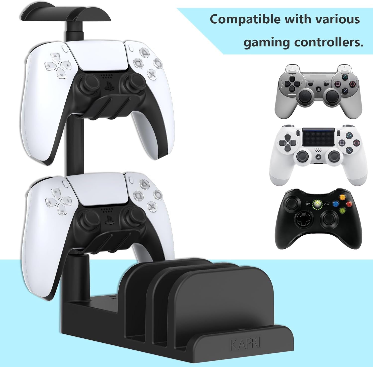 Ultimate Gaming Headphone & Controller Stand with Smart USB Charger - Organize Your Setup with 2 AC Outlets & Versatile Storage for Switch, Phone, and More!