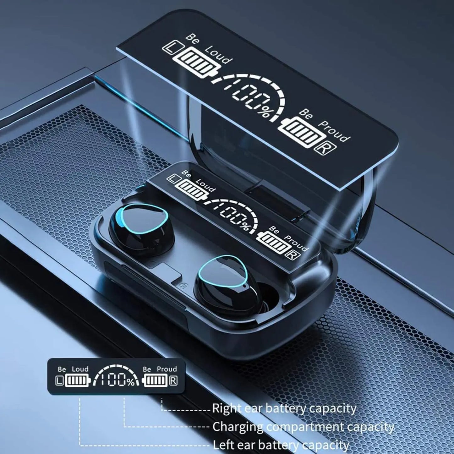 Experience Ultimate Freedom with TWS M10 Wireless Bluetooth Headphones - 9D Stereo Sound, LED Display & 3500mAh Charging Box!