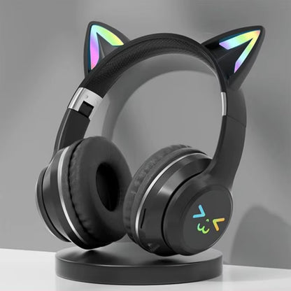 Adorable Cat's Ears RGB Light TWS Headset - Perfect Pink Gift for Little Girls - Compatible with Any Phone