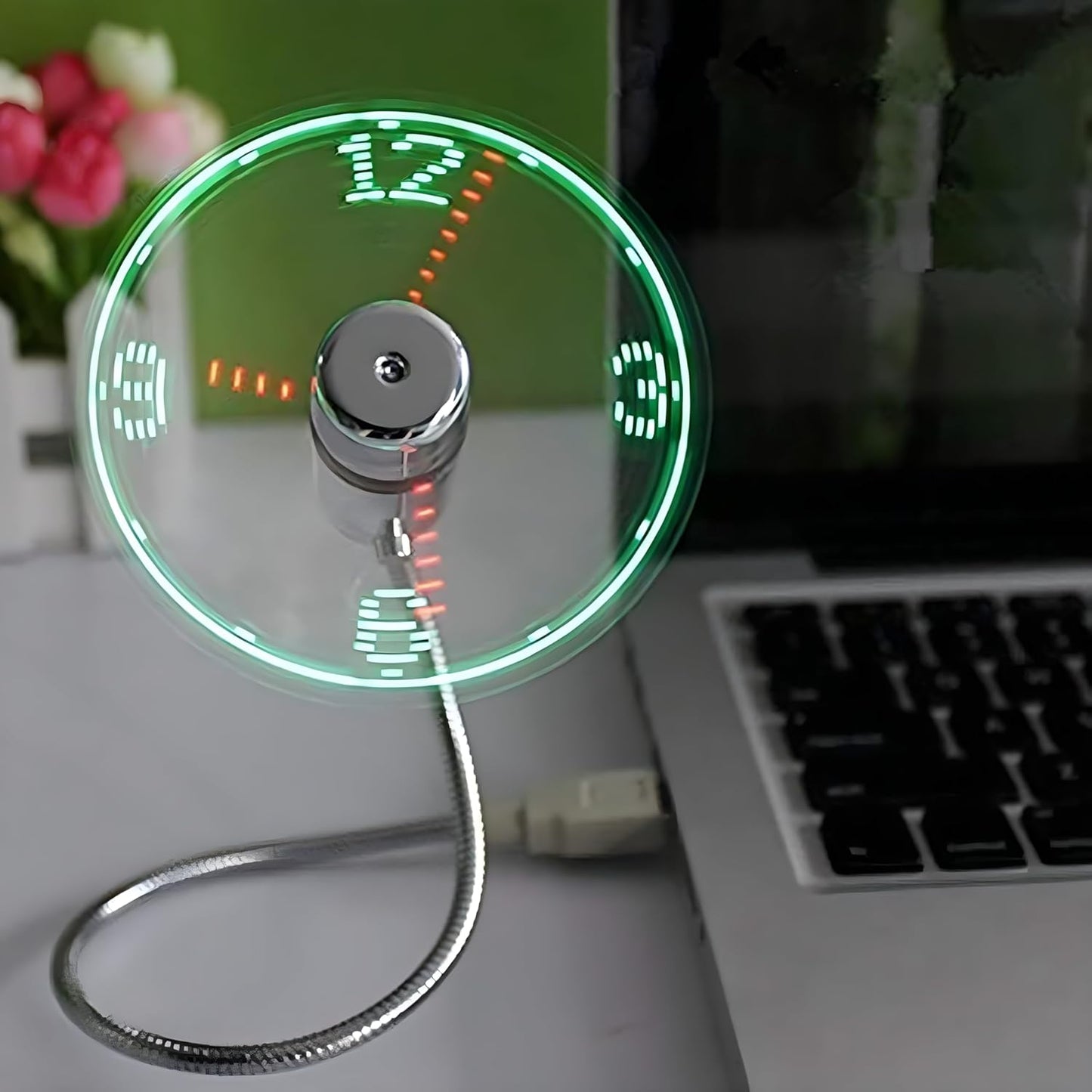 Innovative LED USB Clock Fan - Stay Cool While Telling Time! Perfect for Gifting on Christmas and Father's Day with 1 Year Warranty