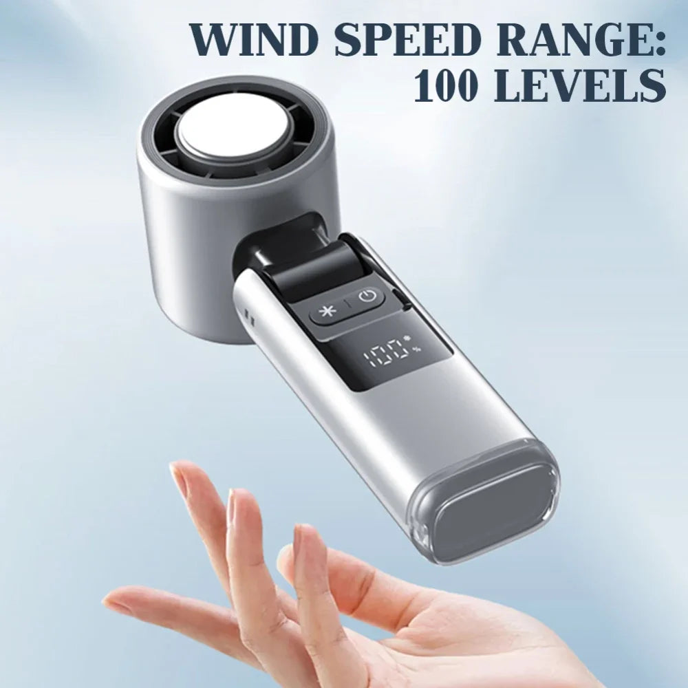 Experience Ultimate Cooling Anywhere with the 100 Turbos Chilled Ice Sensation Mini Turbo Speed Fan - USB Powered, Perfect for Outdoor Adventures, Office, and Dorm!