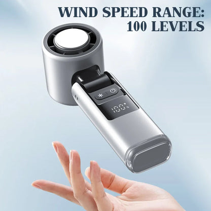 Experience Ultimate Cooling Anywhere with the 100 Turbos Chilled Ice Sensation Mini Turbo Speed Fan - USB Powered, Perfect for Outdoor Adventures, Office, and Dorm!